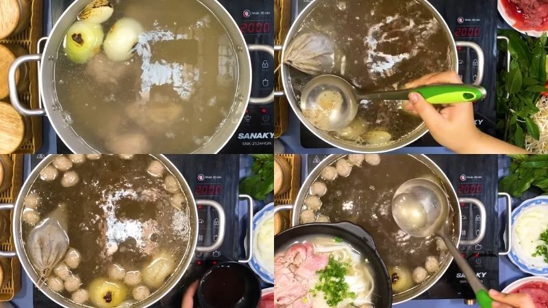 nước dùng phở bò tái