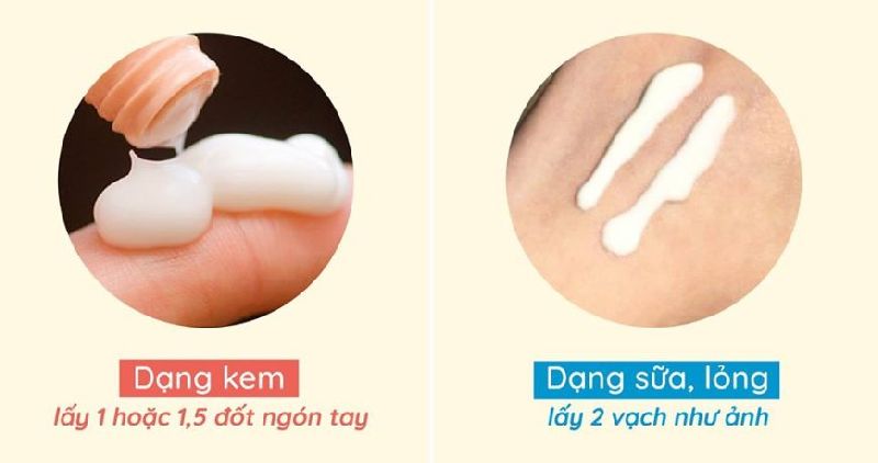 Lượng kem chống nắng cần dùng