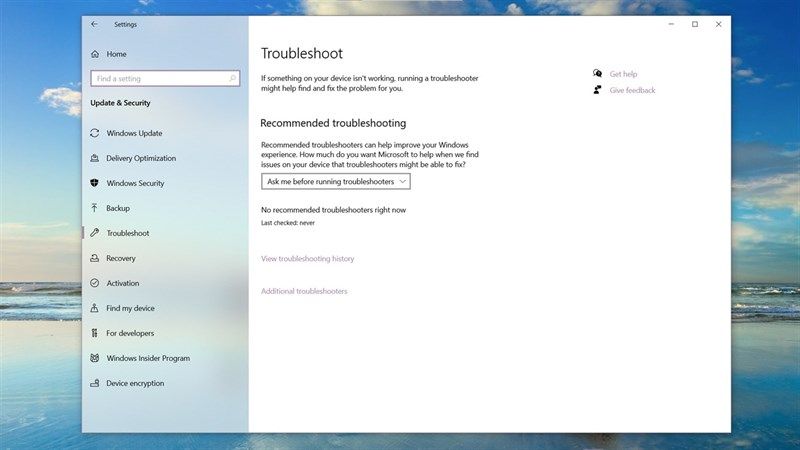 Sử dụng công cụ Troubleshooter của Windows 10