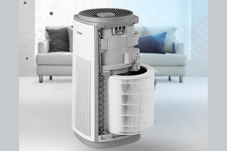 Tắt và rút điện máy lọc không khí, Lấy bộ lọc ra khỏi máy