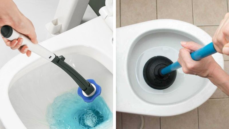 Dụng cụ chà toilet và thông bồn cầu